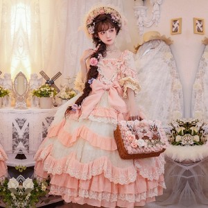 Rose Courtyard Hime Lolita Style Dress OP by Cat Fairy (CF23)